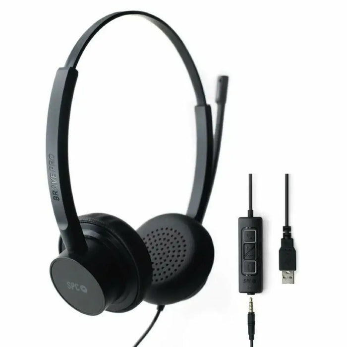 Headphones with Microphone SPC Brave Pro Black - Електроника Периферни и резервни части<<<Компютри|