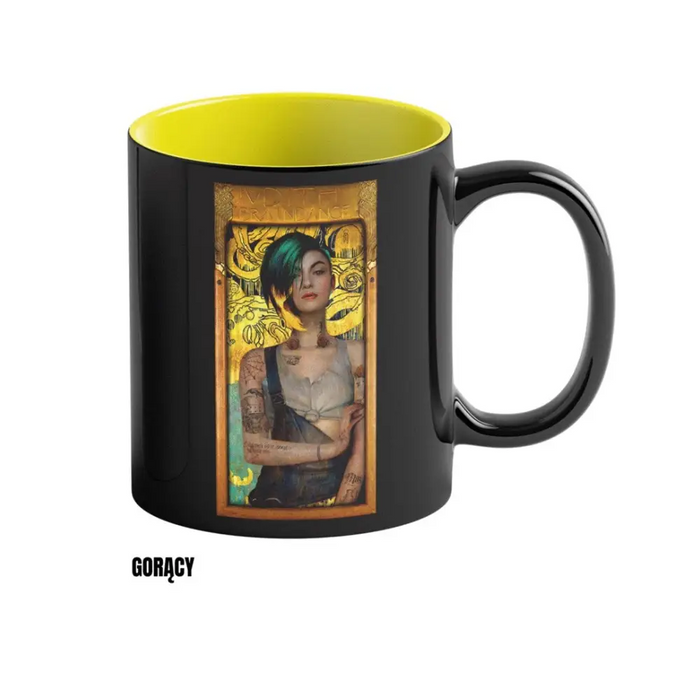 Heat Reveal Mug Good Loot Cyberpunk 2077 Game Art Chronicles - Judy & Gustav Klimt 450 ml Black Yellow