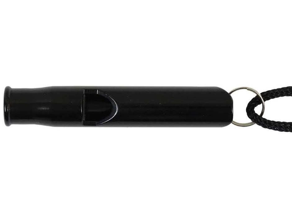 Survival whistle, aluminium , black