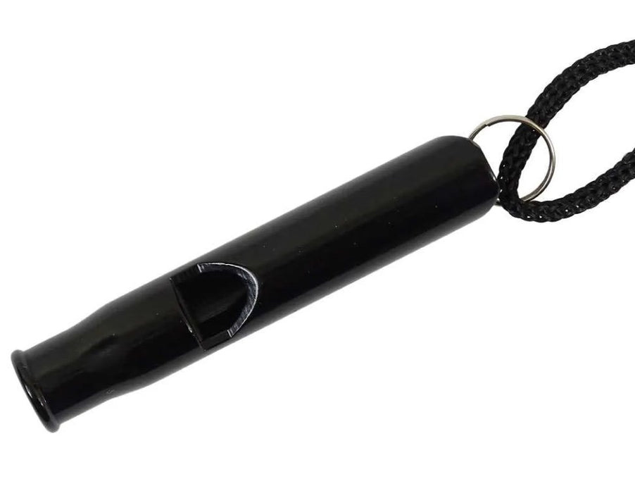 Survival whistle, aluminium , black