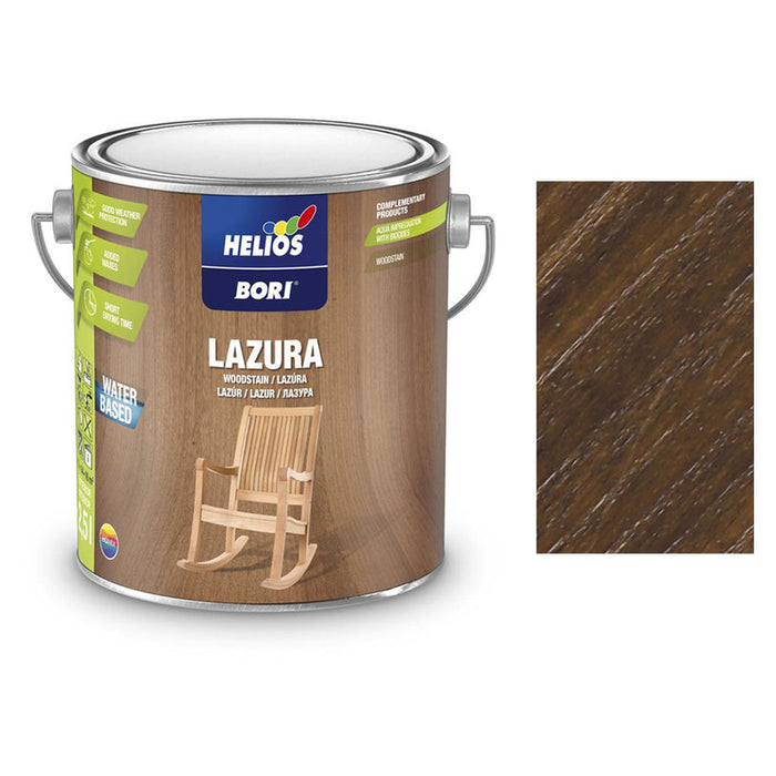 WATER SOLUBLE VARNISH WITH UV WALNUT 2.5 L HELIOS BORI