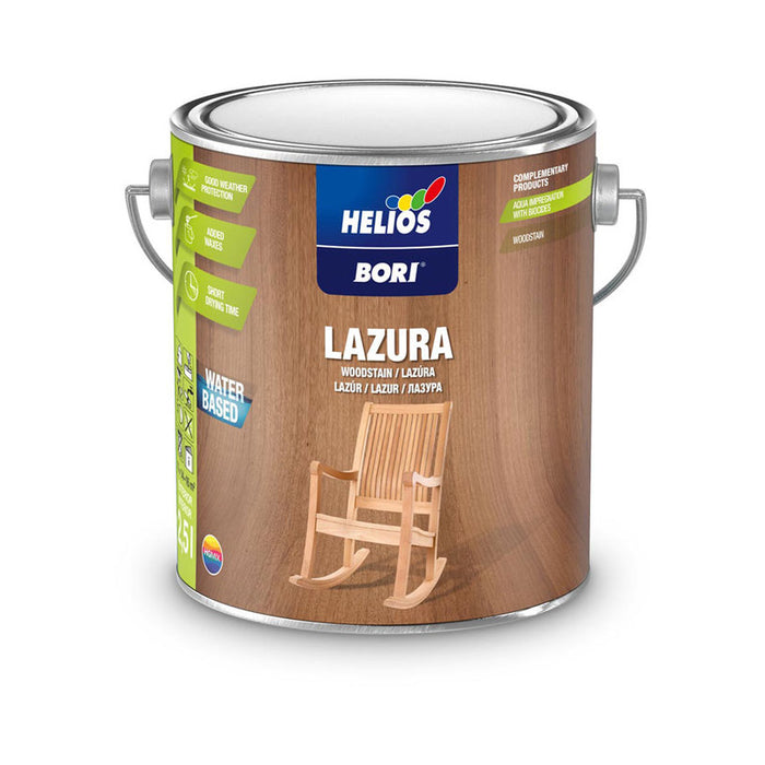 WATER SOLUBLE VARNISH WITH UV MAHOGANY 2.5 L HELIOS BORI