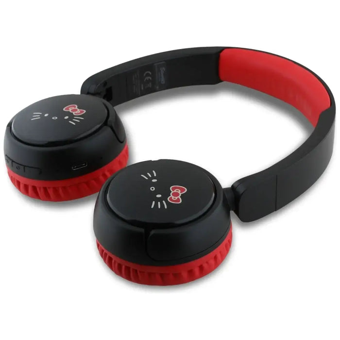 Hello Kitty Face Logo Bluetooth On-Ear Headphones - Red - Headphones and speakers<<<HurtelXML