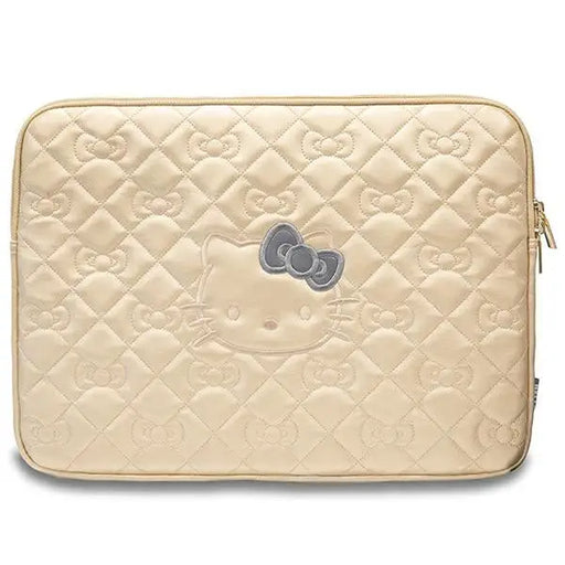 Hello Kitty Zip PU Quilted Bows case for a 14’’ laptop - gold - Laptop bags<<<HurtelXML