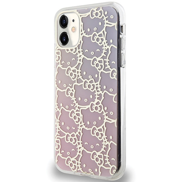 Hello Kitty IML Gradient Electrop Crowded Kitty Head Case for iPhone 11 / Xr - Pink