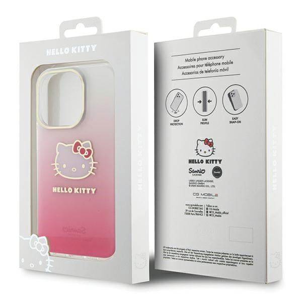 Hello Kitty IML Gradient Electrop Kitty Head case for iPhone 14 Pro Max - pink