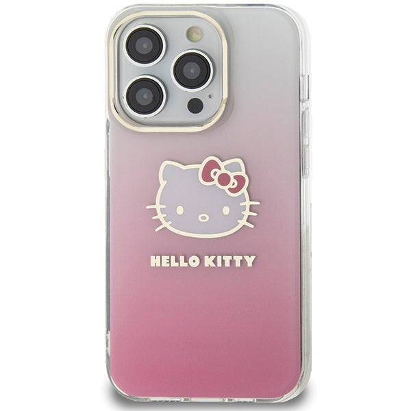 Hello Kitty IML Gradient Electrop Kitty Head case for iPhone 15 Pro - pink