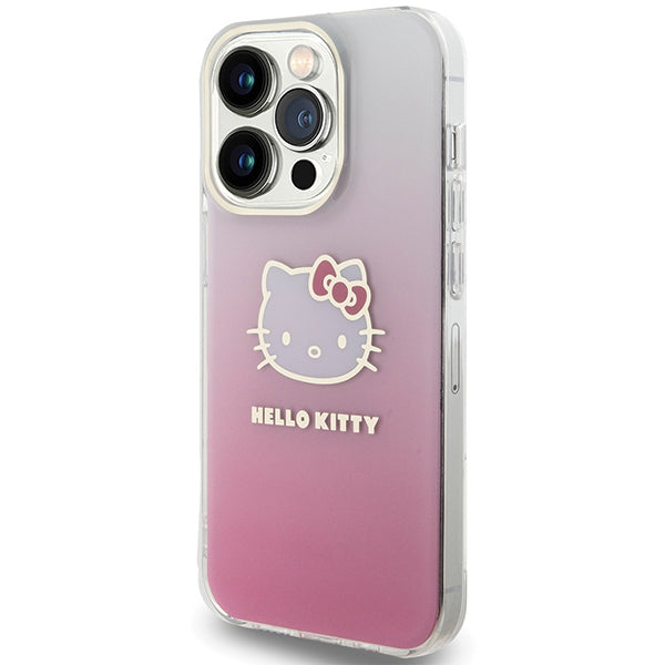Hello Kitty IML Gradient Electrop Kitty Head case for iPhone 15 Pro Max - pink