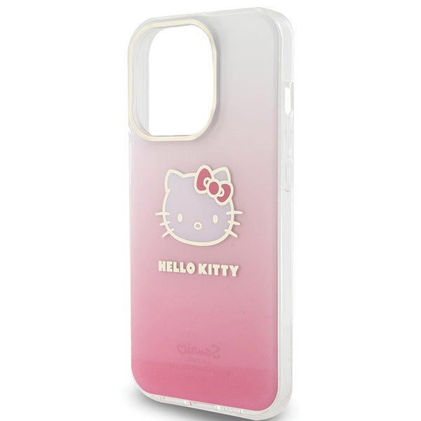 Hello Kitty IML Gradient Electrop Kitty Head case for iPhone 15 Pro Max - pink