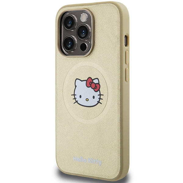 Hello Kitty Leather Kitty Head MagSafe case for iPhone 13 Pro Max - gold