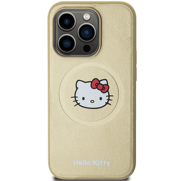 Hello Kitty Leather Kitty Head MagSafe case for iPhone 13 Pro Max - gold