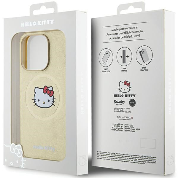 Hello Kitty Leather Kitty Head MagSafe case for iPhone 13 Pro Max - gold