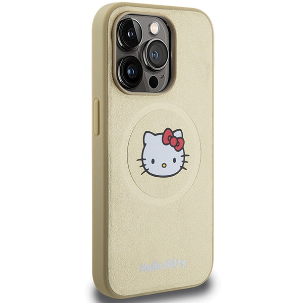 Hello Kitty Leather Kitty Head MagSafe case for iPhone 13 Pro Max - gold