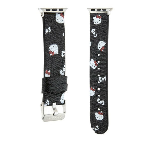 Hello Kitty Heads &amp; Bows Pattern Strap for Apple Watch 38/40/41mm - Black