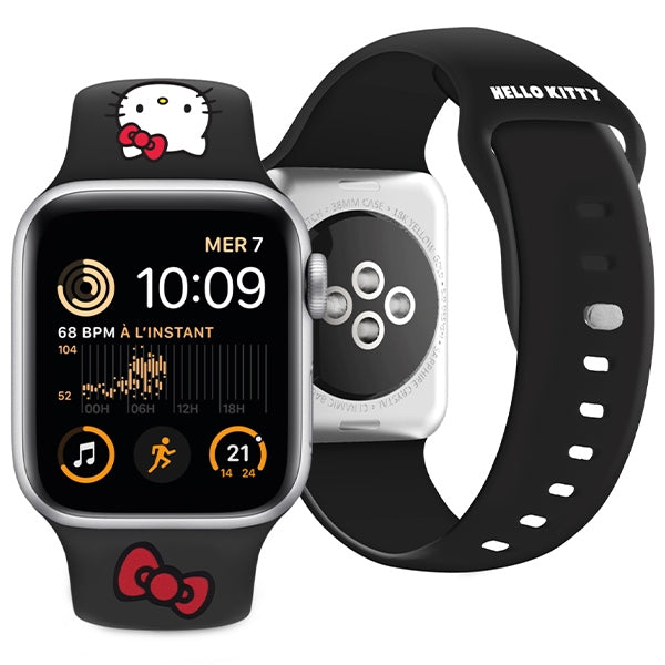 Hello Kitty Silicone Kitty Head Strap for Apple Watch 42/44/45/49mm - Black