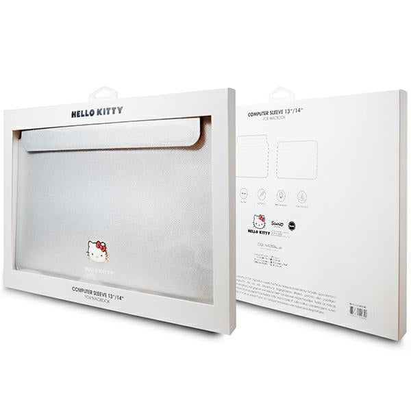 Hello Kitty PU Metal Logo case for a 14" laptop - silver