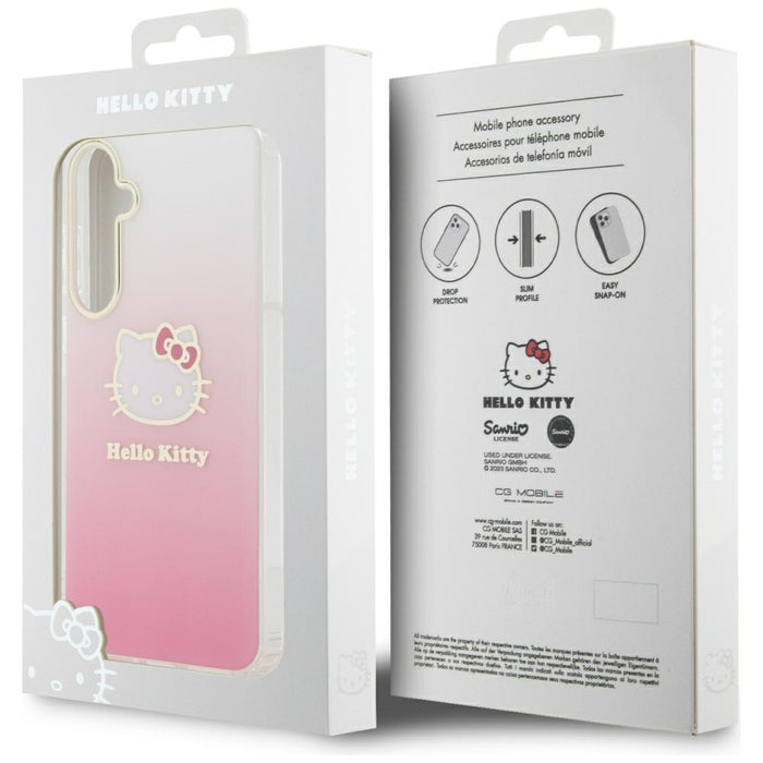Hello Kitty IML Gradient Electrop Kitty Head case for Samsung Galaxy A55 - pink