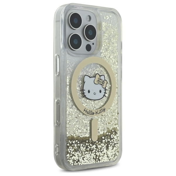 Hello Kitty Liquid Glitter Fever MagSafe iPhone 16 Pro Case - Gold