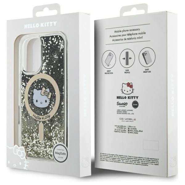 Hello Kitty Liquid Glitter Fever MagSafe iPhone 16 Case - Gold