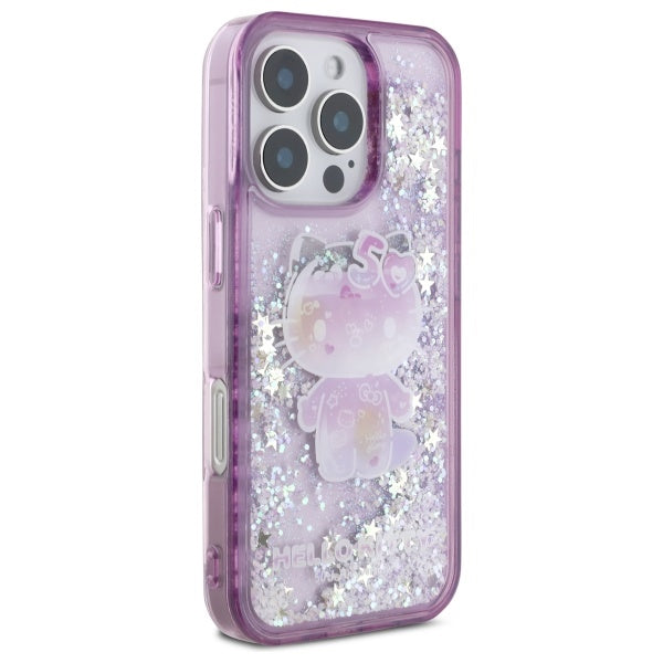Hello Kitty Liquid Glitter 50TH Anniversary Party iPhone 16 Pro Case - Purple
