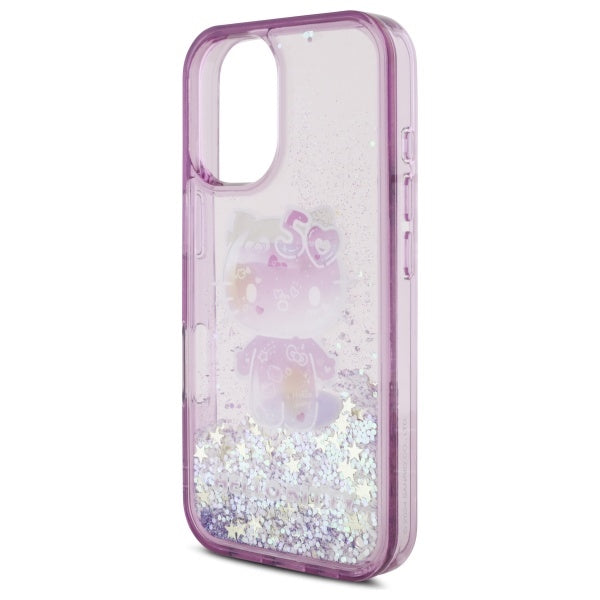 Hello Kitty Liquid Glitter 50TH Anniversary Party iPhone 16 Case - Purple