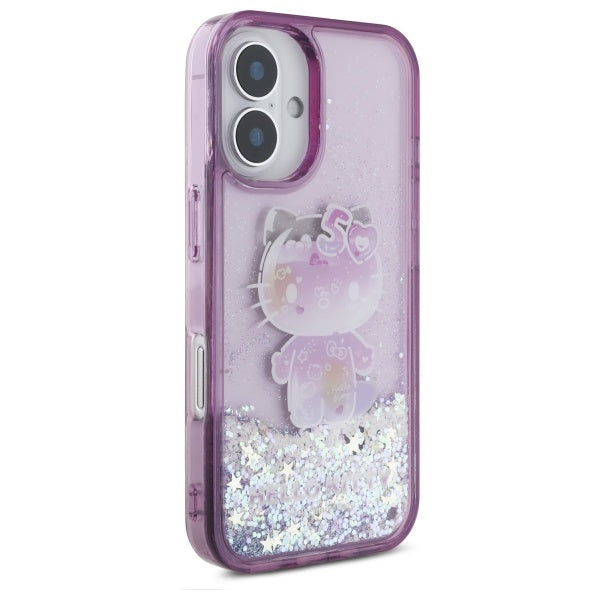 Hello Kitty Liquid Glitter 50TH Anniversary Party iPhone 16 Case - Purple