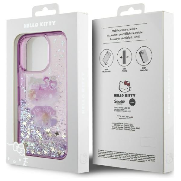 Hello Kitty Liquid Glitter 50TH Anniversary Party iPhone 16 Pro Max Case - Purple