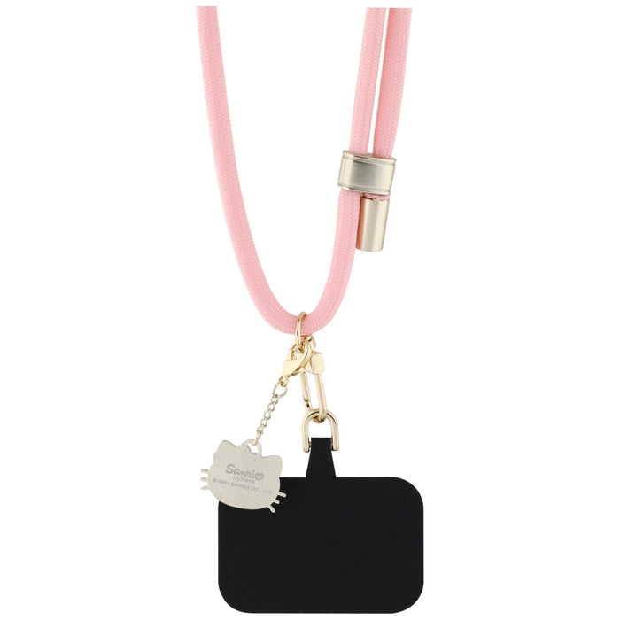 Hello Kitty Patch &amp; Kitty Head Charm Universal Phone Lanyard - Pink