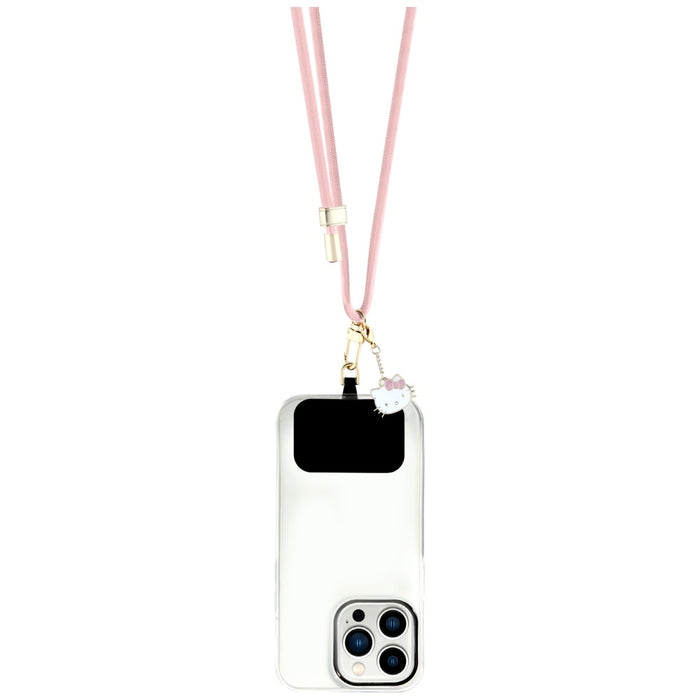 Hello Kitty Patch & Kitty Head Charm Universal Phone Lanyard - Pink