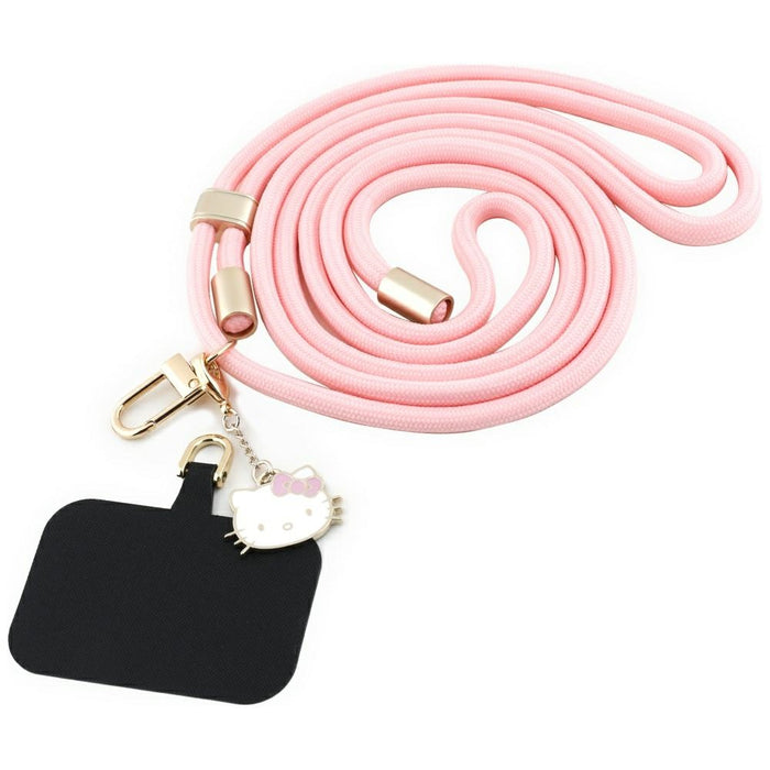 Hello Kitty Patch & Kitty Head Charm Universal Phone Lanyard - Pink