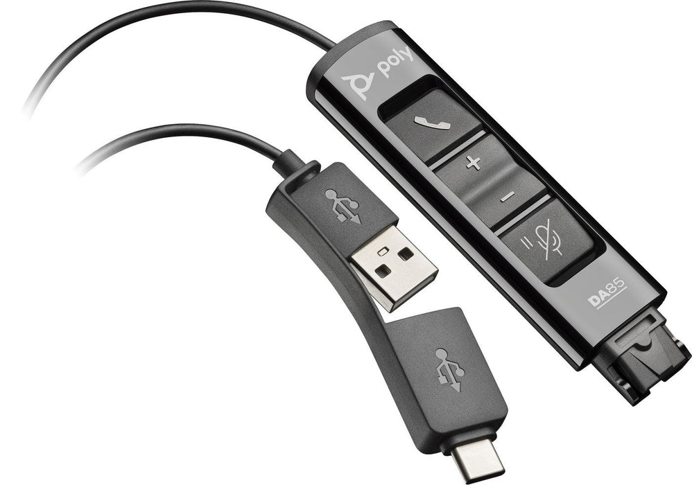 HP Poly DA85 Headset cable USB 24 pin USB-C male to Quick Disconnect male 1.3m