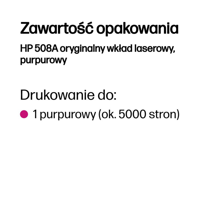 HP 508A Magenta Original LaserJet Toner Cartridge (CF363A)