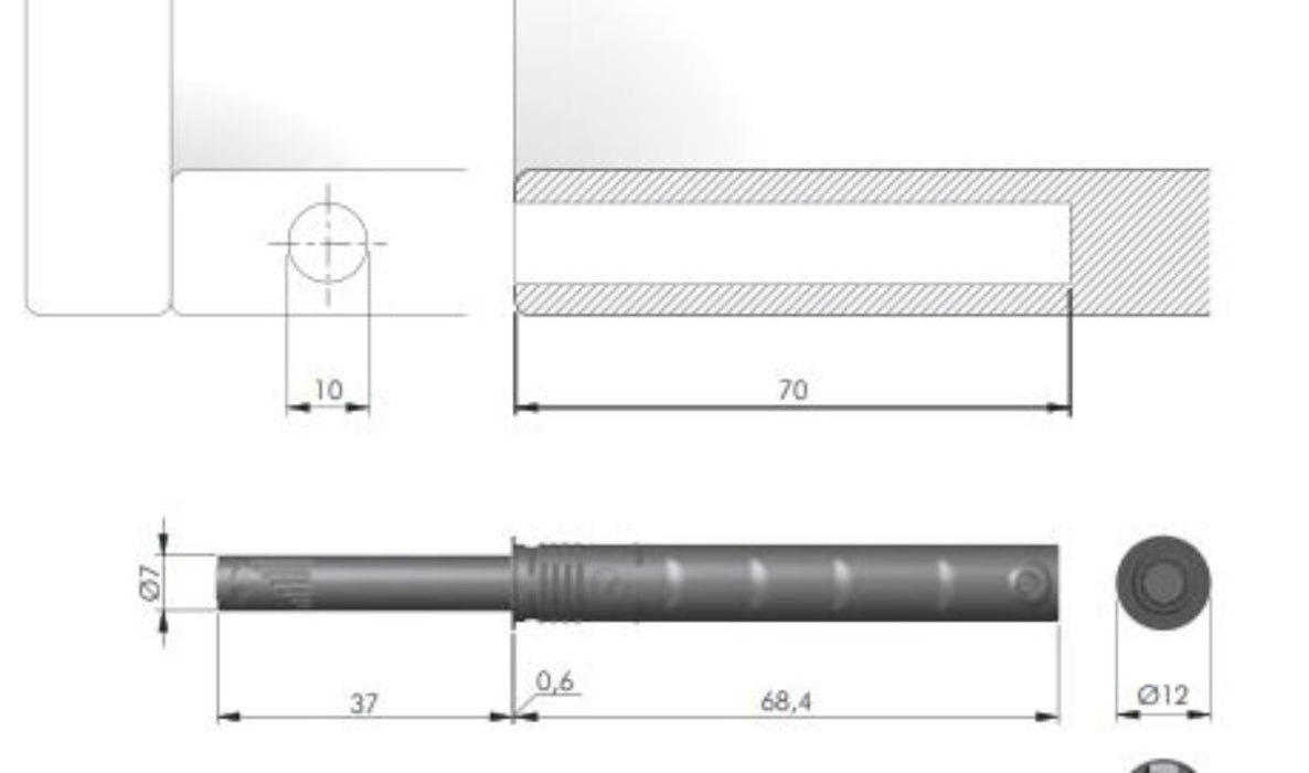 PUSH BUTTON 37MM + ADAPTER FOR EXTERNAL MOUNTING