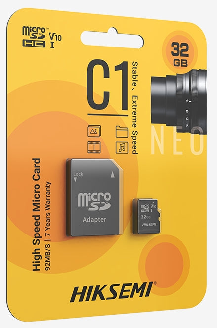 Hiksemi microSDXC 64G, Class 10 and UHS-I TLC, Up to 92MB/s read speed, 30MB/s write speed, V30 with Adapter
