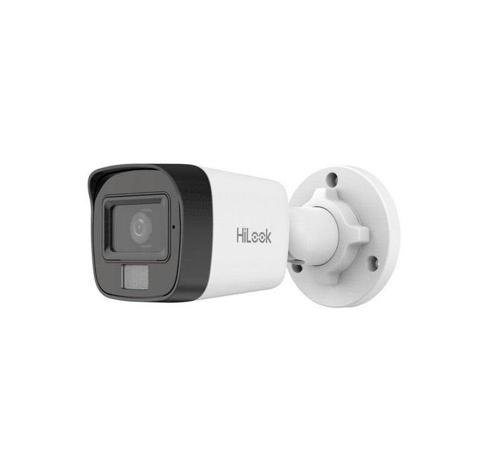 Hi-Look 2 MP Smart Hybrid Light MD 2.0 Fixed Bullet Network Camera, 2.8mm, F1.6, IR,White Light up to 30m, H.265+, IP67, Digital WDR, 3D DNR, Built-in Microphone, 12Vdc/PoE 6.5W