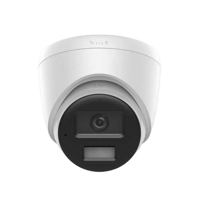 Hi-Look 2 MP Smart Hybrid Light MD 2.0 Fixed Turret Network Camera, 2.8mm, F1.6, IR,White Light up to 30m, H.265+, IP67, Digital WDR, 3D DNR, Built-in Microphone, 12Vdc/PoE 6.5W