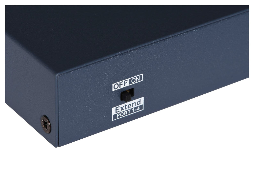 HikVision 6 Port Fast Ethernet Unmanaged POE Switch, 4x 10/100 Mbps PoE port, 2x 10/100 Mbps RJ45 port, Power Budget 60W, Up to 300 m Long Range PoE Transmission