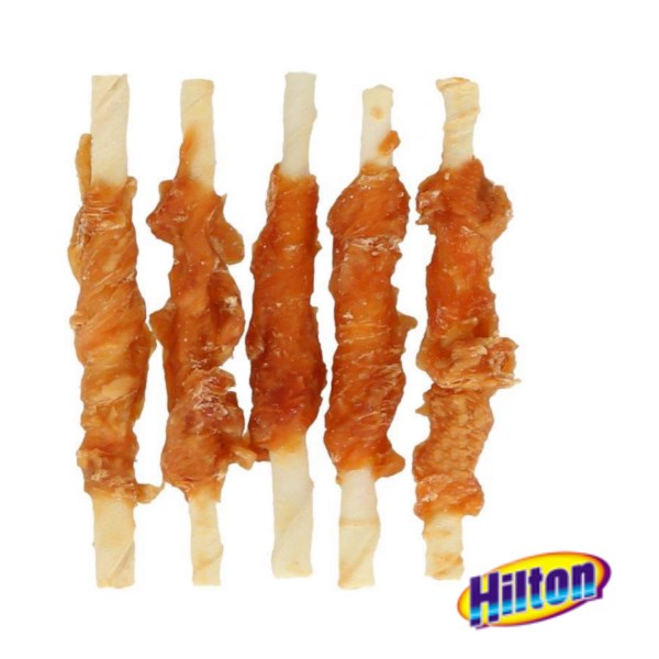 HILTON Chicken wrap white rawhide stick - Dog treat - 500 g