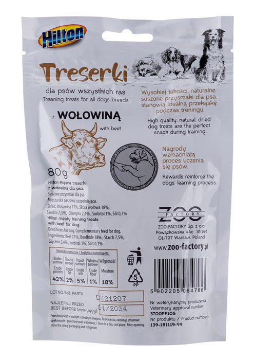 HILTON Treaning treats Beef - Dog treat - 80g