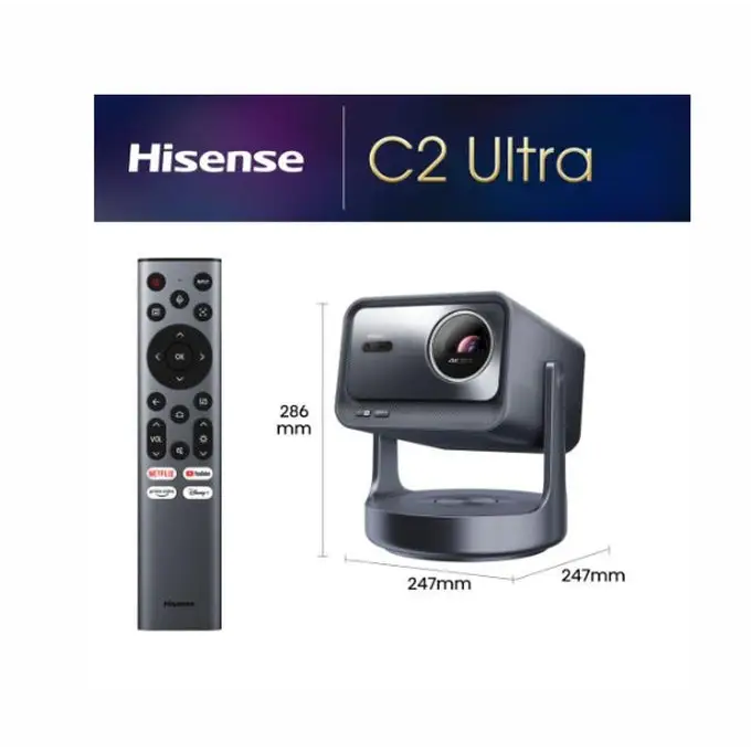 Hisense C2 Ultra Smart mini Laser Projector 4K Ultra HD 3840x2160 2000:1 3000 lum 60 Hz Optical Zoom& Digital