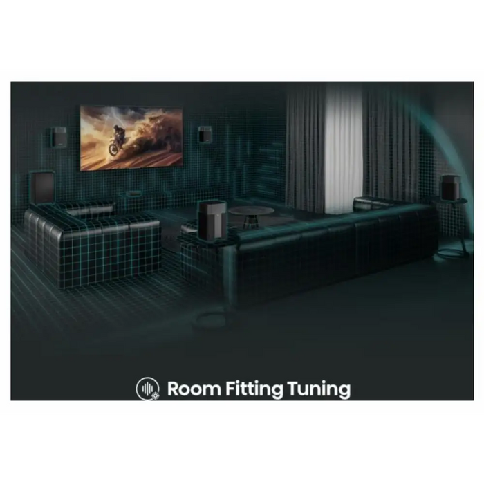 Hisense HT Saturn 4.1.2Ch Sound Bar with Wireless Subwoofer 720W Dolby Atmos Tuned by Devialet DTS:X,Quad Satellite