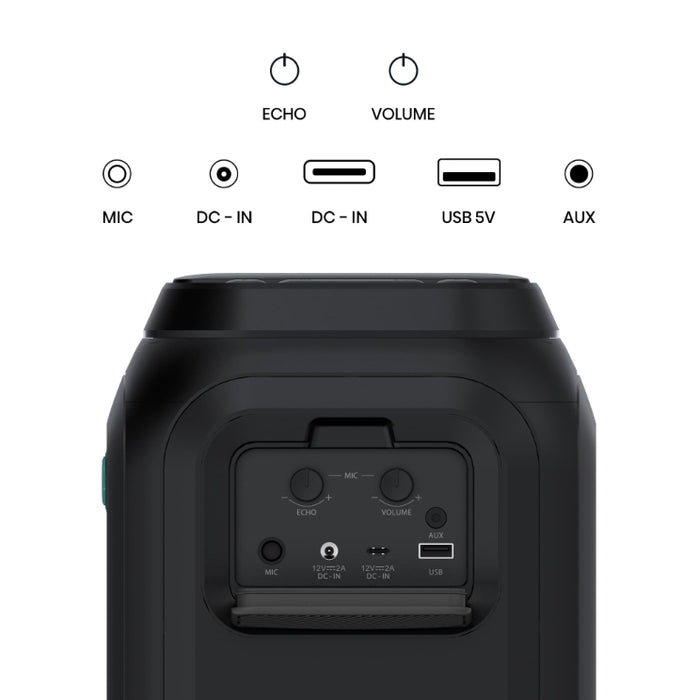 Hisense Party speaker 2.0 Ch., 160W, BT, 12h play, Black