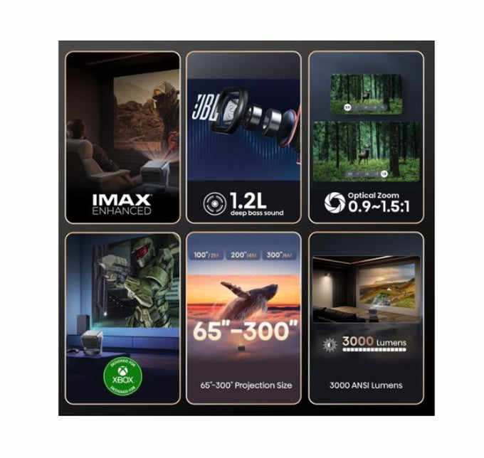 Hisense C2 Ultra Smart mini  Laser Projector, 4K Ultra HD 3840x2160, 2000:1, 3000 lum, 60 Hz, Optical Zoom& Digital Zoom,Dolby Vision, IMAX enhanced,Dolby Vision, HDR10+, HDR10, HLG, 2*10W+20W Subwoofer,Designed for XBOX