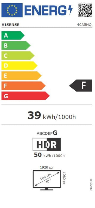Hisense 40" A5NQ, Full HD 1920x1080, QLED, Quantum Dot , HDR, HLG, DTS HD, Light Sensor, Dolby Audio, Smart TV, WiFi, WiFi Direct, 2xHDMI, 2xUSB, LAN, CI+, DVB-T2/C/S2, Black