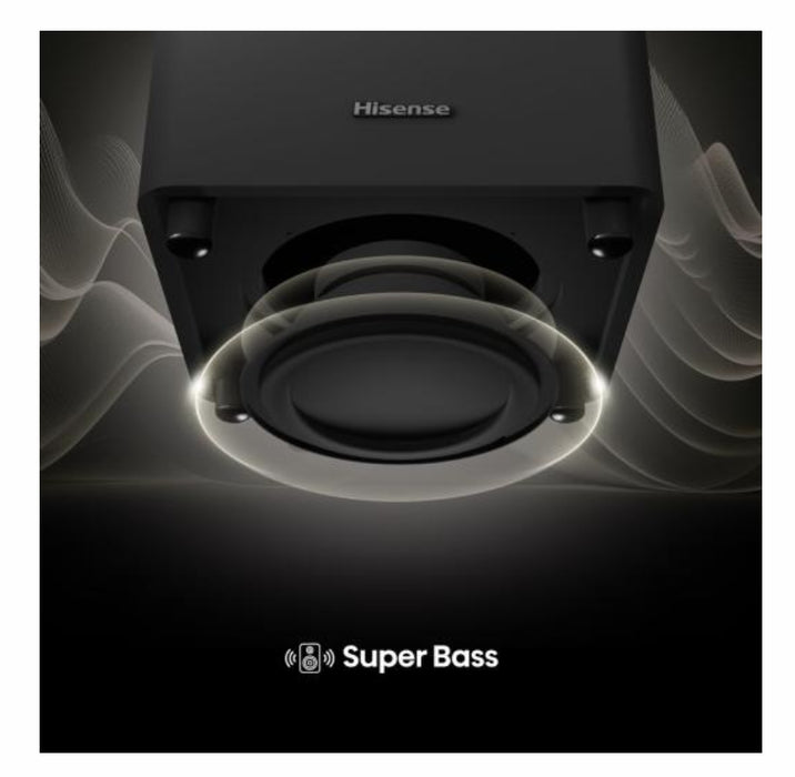 Hisense HT Saturn, 4.1.2Ch Sound Bar with Wireless Subwoofer, 720W, Dolby Atmos, Tuned by Devialet , DTS:X,Quad Satellite Speakers , Black