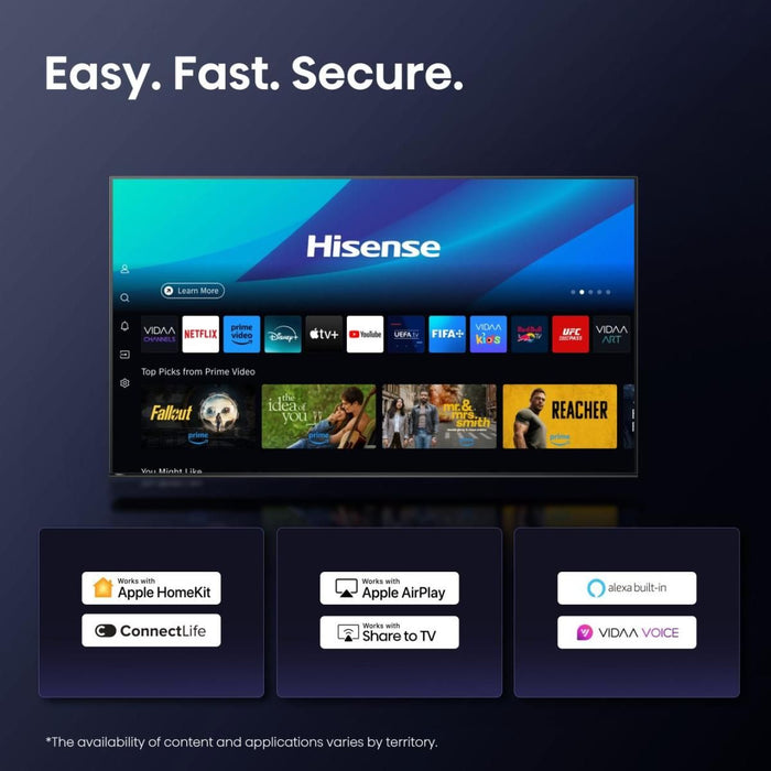 Hisense, 100''  U7Q,ULED Smart, FALD, 165Hz, 5000:1,Quantum Dot, Dolby vision IQ,Vidaa, ADS, Black