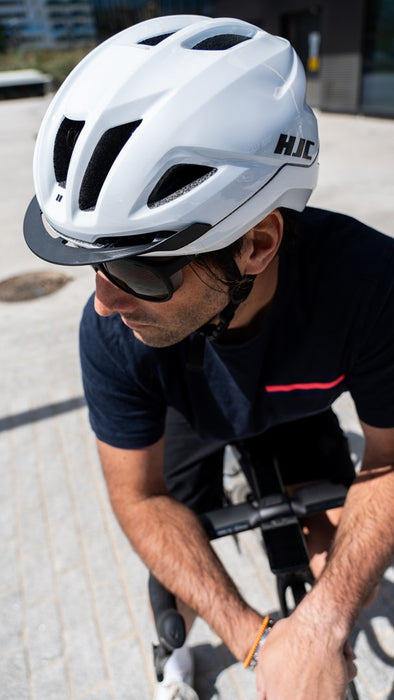 HJC CROSSER White Cycling Helmet, WHITE, Size S