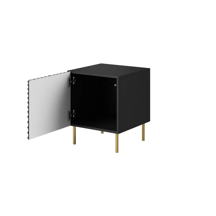 HOLE bedside table 2 pcs. 44x40.5x53.5 cm matte black - Bedside tables made of furniture boardSZN-PME<<<Bedside
