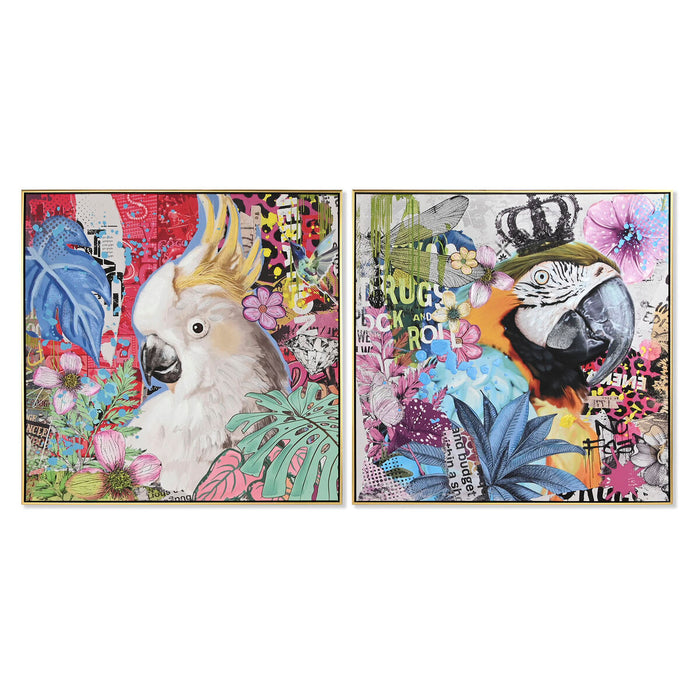 Canvas Home ESPRIT Fir polystyrene Canvas 82 x 4,5 x 82 cm 80 x 3,5 x 80 cm