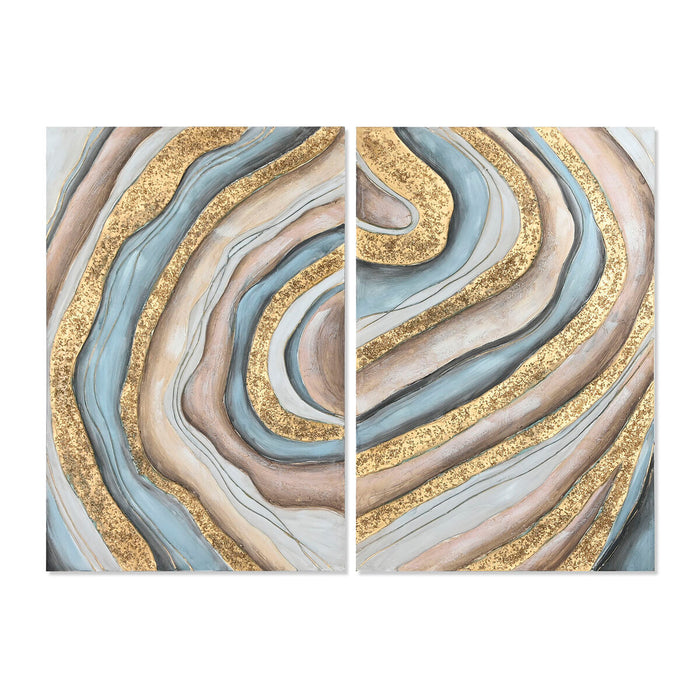 Canvas Home ESPRIT Canvas MDF Wood 80 x 3 x 120 cm